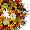 Sunflowers and Gourds Artificial Thanksgiving Wreath - 26-Inch  Unlit Image 2