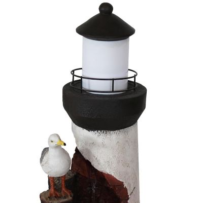 Sunnydaze 36"H Electric Polyresin Gull's Cove Lighthouse Outdoor Water Fountain with LED Light Image 1