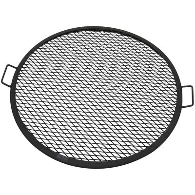 Sunnydaze Outdoor Camping or Backyard Heavy-Duty Steel Round X-Marks Fire Pit Cooking Grilling BBQ Grate - 30" Image 1