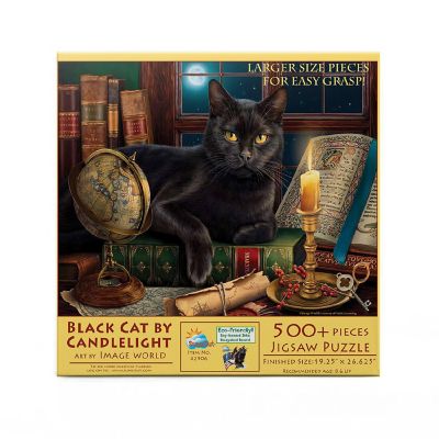 Sunsout Black Cat by Candlelight 500 pc Large Pieces Jigsaw Puzzle Image 2