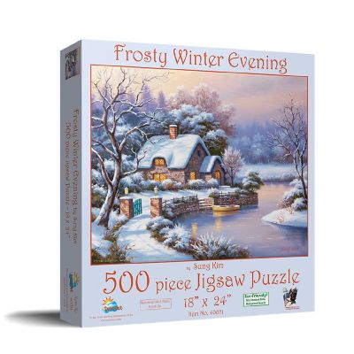 Sunsout Frosty Winter Evening 500 pc  Jigsaw Puzzle Image 1