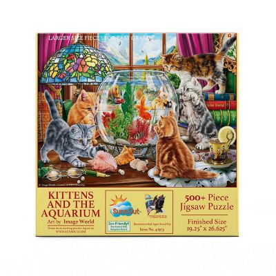 Sunsout Kittens and the Aquarium 500 pc Large Pieces Jigsaw Puzzle Image 2