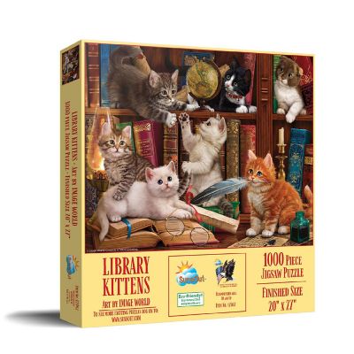 Sunsout Library Kittens 1000 pc  Jigsaw Puzzle Image 1