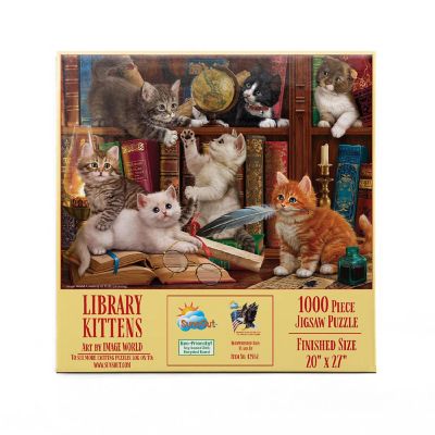 Sunsout Library Kittens 1000 pc  Jigsaw Puzzle Image 2