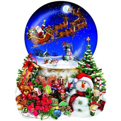 Sunsout Santa's Snowy Ride 1000 pc Special Shape Jigsaw Puzzle Image 1