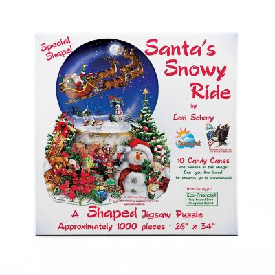 Sunsout Santa's Snowy Ride 1000 pc Special Shape Jigsaw Puzzle Image 2