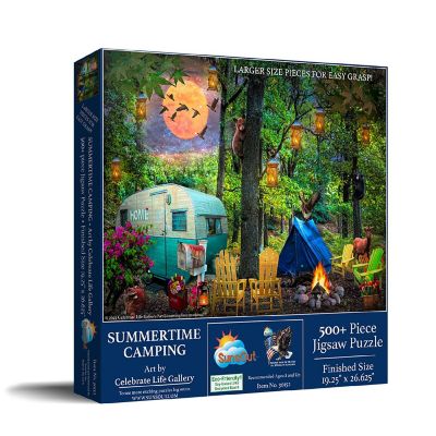 Sunsout Summertime Camping 500 pc Large Pieces Jigsaw Puzzle Image 1