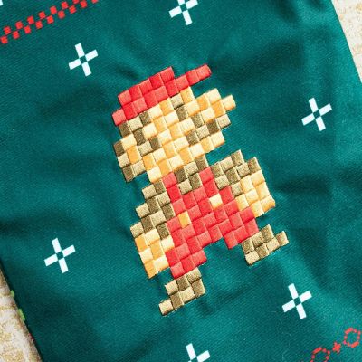 Super Mario Bros. Retro Embroidered Holiday Stocking Image 3