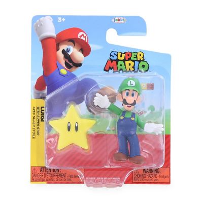 Super Mario World of Nintendo 2.5 Inch Figure  Luigi with Super Star Image 1