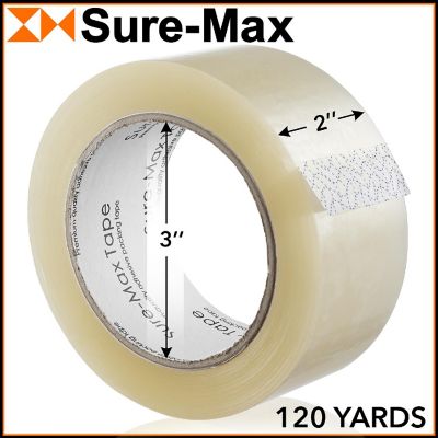 Sure-Max 12 Rolls 2" Heavy-Duty 2.7mil Clear Shipping Packing Moving Tape 120 yards/360' Image 2