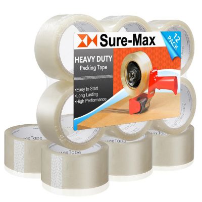 Sure-Max 12 Rolls 2" Heavy-Duty 2.7mil Clear Shipping Packing Moving Tape 60 yards/180' Image 1