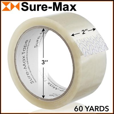 Sure-Max 12 Rolls 2" Heavy-Duty 2.7mil Clear Shipping Packing Moving Tape 60 yards/180' Image 2