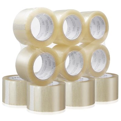 Sure-Max 12 Rolls 3" Extra-Wide Clear Shipping Packing Moving Tape 110 yard/330' ea -2mil Image 1
