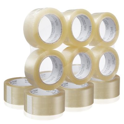 Sure-Max 12 Rolls Carton Sealing Clear Packing Tape Box Shipping - 1.8 mil 2" x 110 Yards Image 1
