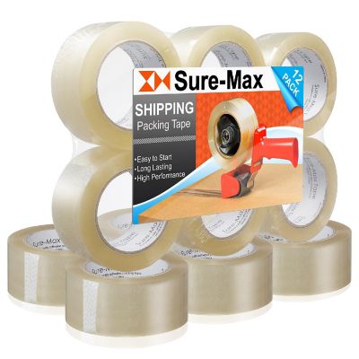 Sure-Max 12 Rolls Carton Sealing Clear Packing Tape Box Shipping - 2 mil 2" x 110 Yards Image 1