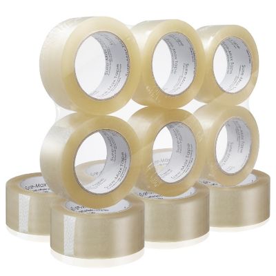 Sure-Max 12 Rolls Carton Sealing Clear Packing Tape Box Shipping - 2 mil 2" x 110 Yards Image 1