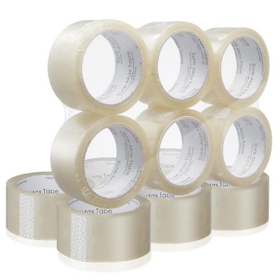 Sure-Max 12 Rolls Clear Box Sealing Packing Tape Shipping - 2 mil 2" x 55 Yards (165') Image 1