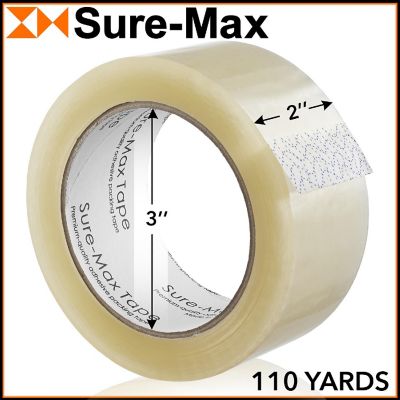 Sure-Max 18 Rolls Carton Sealing Clear Packing Tape Box Shipping- 1.8 mil 2" x 110 Yards Image 2