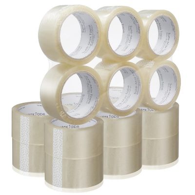 Sure-Max 18 Rolls Carton Sealing Clear Packing Tape Box Shipping - 2 mil 2" x 55 Yards Image 1