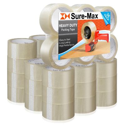 Sure-Max 36 Rolls 2" Heavy-Duty 2.7mil Clear Shipping Packing Moving Tape 60 yards/180' Image 1
