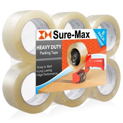 Sure-Max 6 Rolls 2" Heavy-Duty 2.7mil Clear Shipping Packing Moving Tape 120 yards/360' Image 1