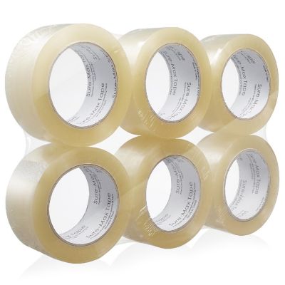 Sure-Max 6 Rolls 2" Heavy-Duty 2.7mil Clear Shipping Packing Moving Tape 120 yards/360' Image 1