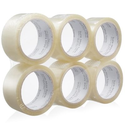 Sure-Max 6 Rolls 2" Heavy-Duty 2.7mil Clear Shipping Packing Moving Tape 60 yards/180' Image 1
