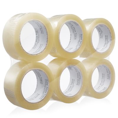 Sure-Max 6 Rolls Carton Sealing Clear Packing Tape Box Shipping - 1.8 mil 2" x 110 Yards Image 1
