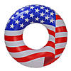 Swim Central 36" Patriotic Stars and Stripes Ring Inflatable Swimming Pool Inner Tube Image 1