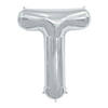 &#8220;T&#8221; Silver Letter 34" Mylar Balloon Image 1
