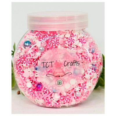 TCT Crafts-150g Pink Candyland Christmas Polymer Clay Sprinkle Mix Image 1
