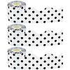 Teacher Created Resources Black Polka Dots on White Scalloped Rolled Border Trim, 50 Feet Per Roll, Pack of 3 Image 1