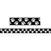 Teacher Created Resources Black with White Paw Prints Border Trim, 35 Feet Per Pack, 6 Packs Image 1