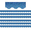 Teacher Created Resources Blue Sparkle Scalloped Border Trim, 35 Feet Per Pack, 6 Packs Image 1
