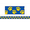 Teacher Created Resources Blue with Gold Paw Prints Border Trim, 35 Feet Per Pack, 6 Packs Image 1