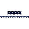 Teacher Created Resources Navy Polka Dots Scalloped Border Trim, 35 Feet Per Pack, 6 Packs Image 1