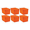 Teacher Created Resources&#174; Plastic Multi-Purpose Bin, Orange, Pack of 6 Image 1