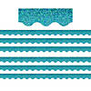 Teacher Created Resources Teal Sparkle Scalloped Border Trim, 35 Feet Per Pack, 6 Packs Image 1