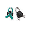 Teal Awareness Ribbon Pins - 12 Pc. Image 1