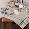 Teal French Stripe Tablecloth 60X84 Image 2