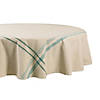 Teal French Stripe Tablecloth 70 Round Image 1