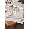 Teal French Stripe Tablecloth 70 Round Image 4