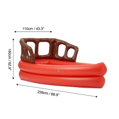 Teamson Kids - Water Fun Pirate boat Inflatable Kiddle Pool with pump - Red Image 3