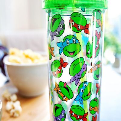 Teenage Mutant Ninja Turtles Allover Faces Carnival Cup With Lid and Straw Image 3