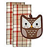 Thanksgiving Holiday Gift Sets, Autumn Owl Potholder Gift Set Image 1