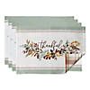Thanksgiving Thankful Autum, Fall Leaves, Reversable Placemat Image 1