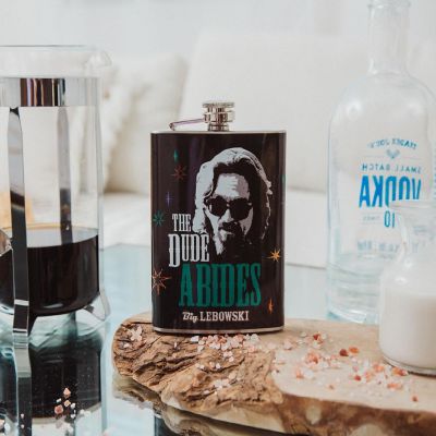 The Big Lebowski "The Dude Abides" Stainless Steel Flask  Holds 7 Ounces Image 3
