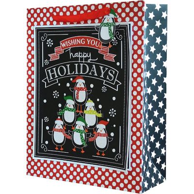 The Family Place Christmas Gift Bags with Holiday Prints - Large Scale Holiday Design Packages - Easy Gift Storing & Wrapping for Christmas - Pack of 27 Image 1