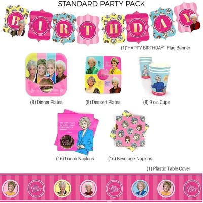 The Golden Girls Birthday Party Supplies Pack  58 Pieces  Serves 8 Guests Image 1