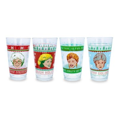 The Golden Girls Holiday Sweater 16-Ounce Pint Glasses  Set of 4 Image 1